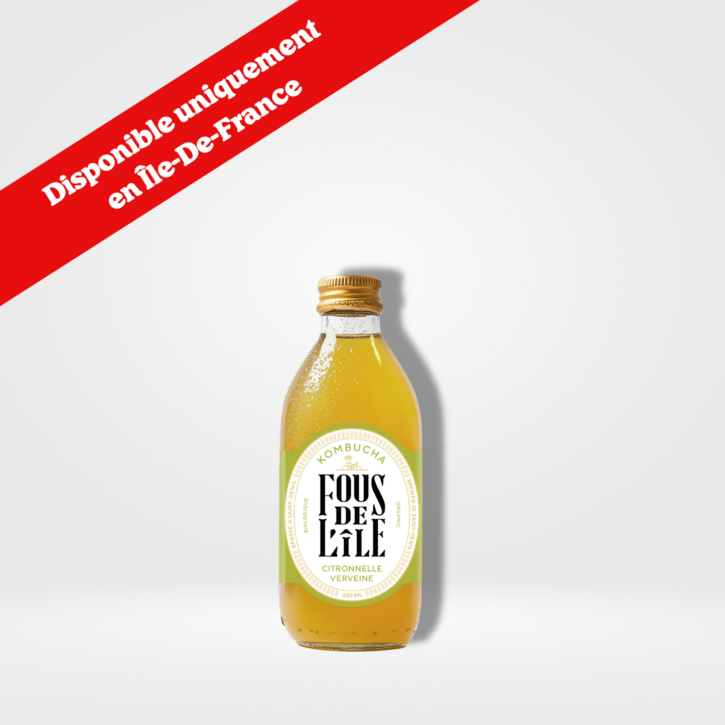 Fous de l'Île Kombucha Vivace (citronnelle-verveine) Bio verre - 12 x 330ml