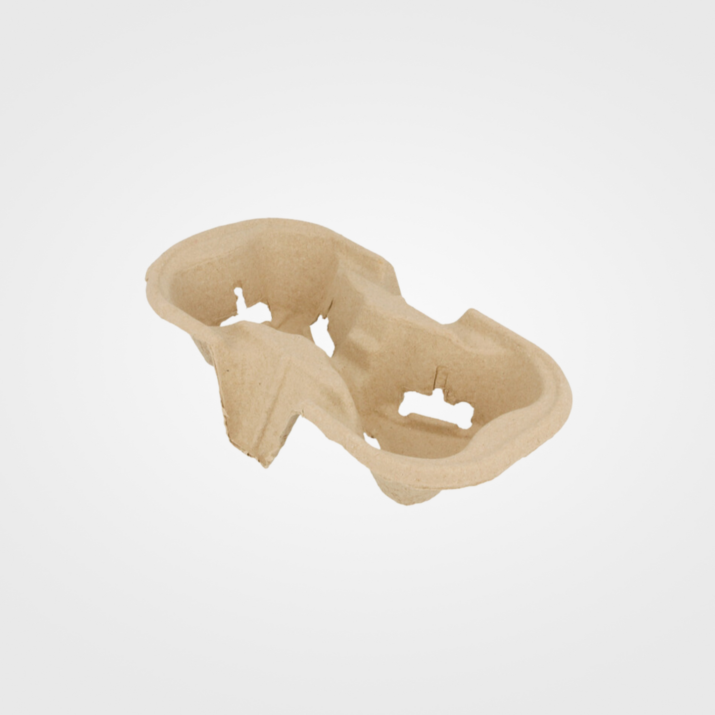 Porte 2 gobelets naturel carton - 21x10,5cm (600 unités)