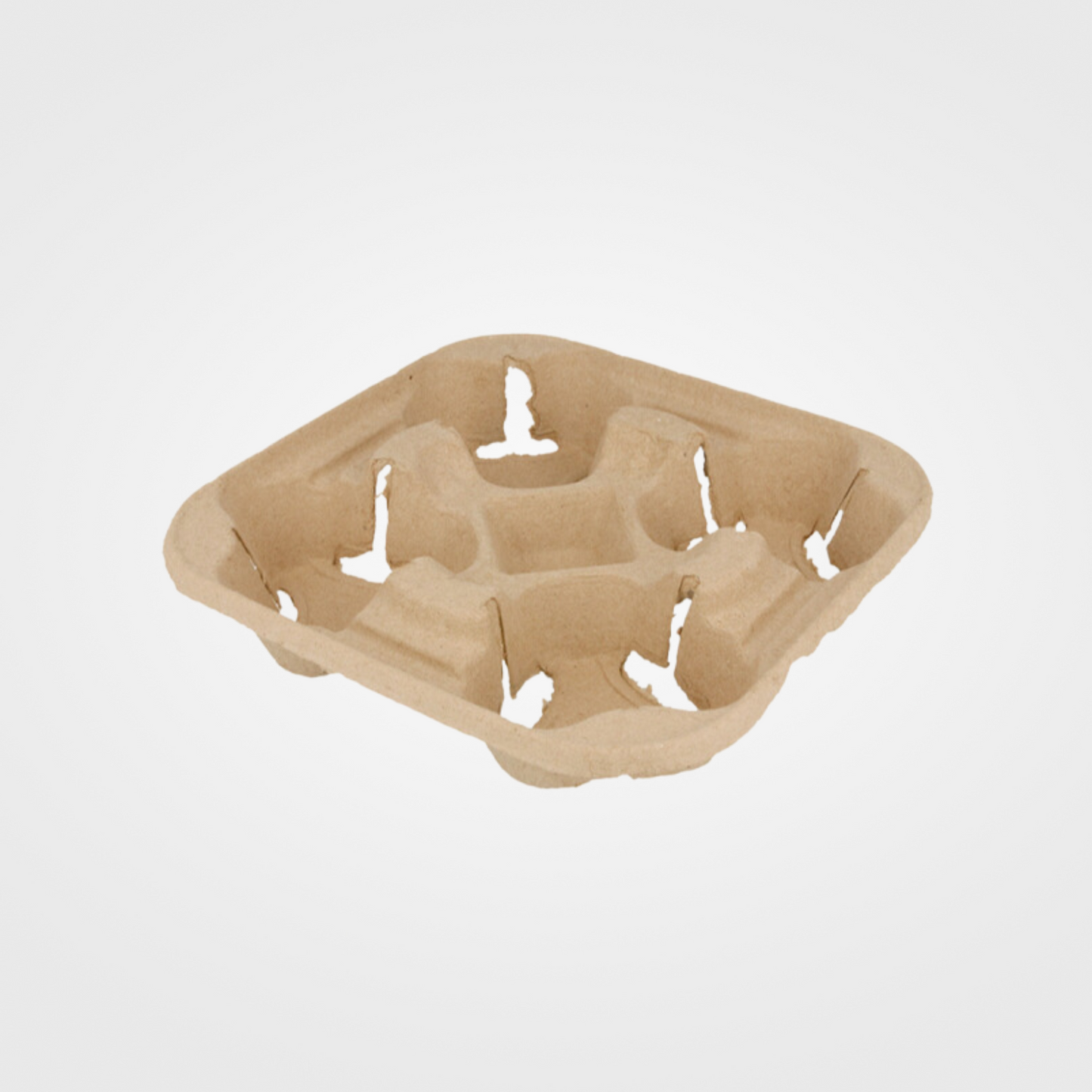 Porte 4 gobelets naturel carton - 22x22cm (300 unités)