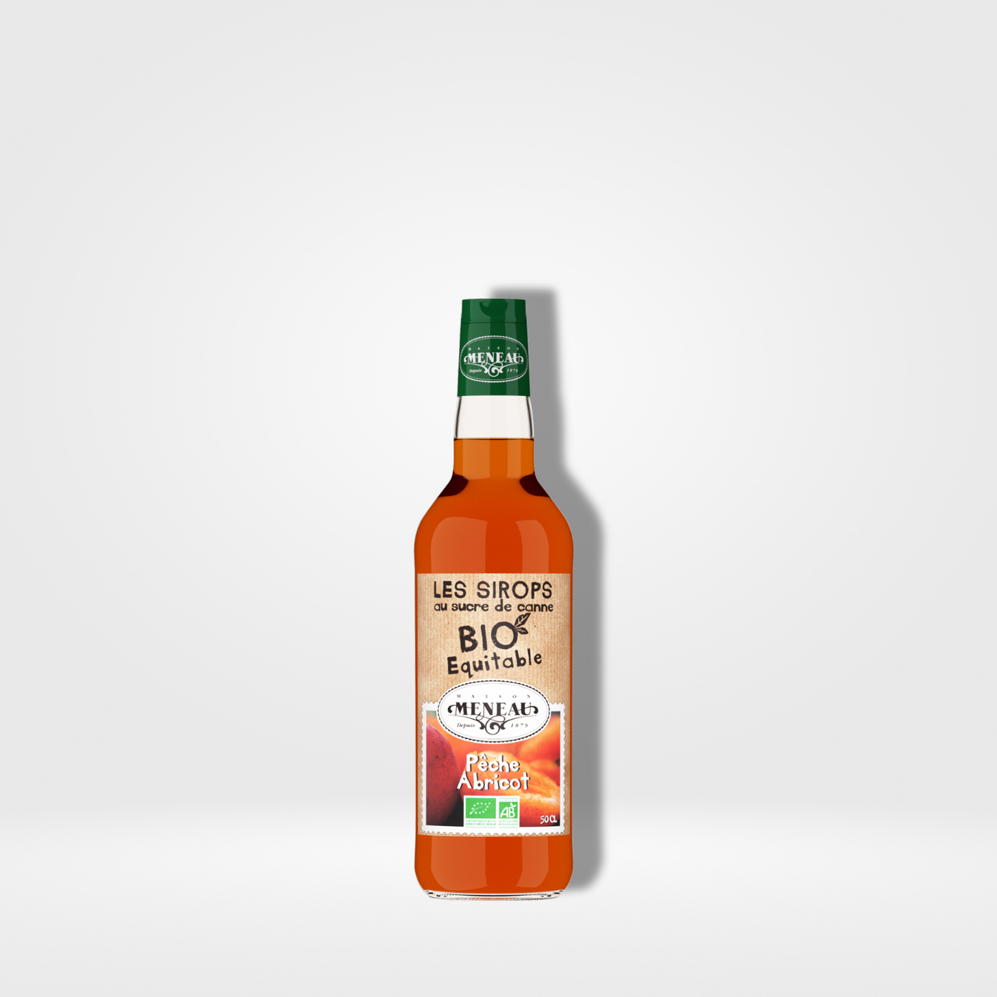 Meneau Sirop Pêche Abricot Bio verre - 1 x 50cl