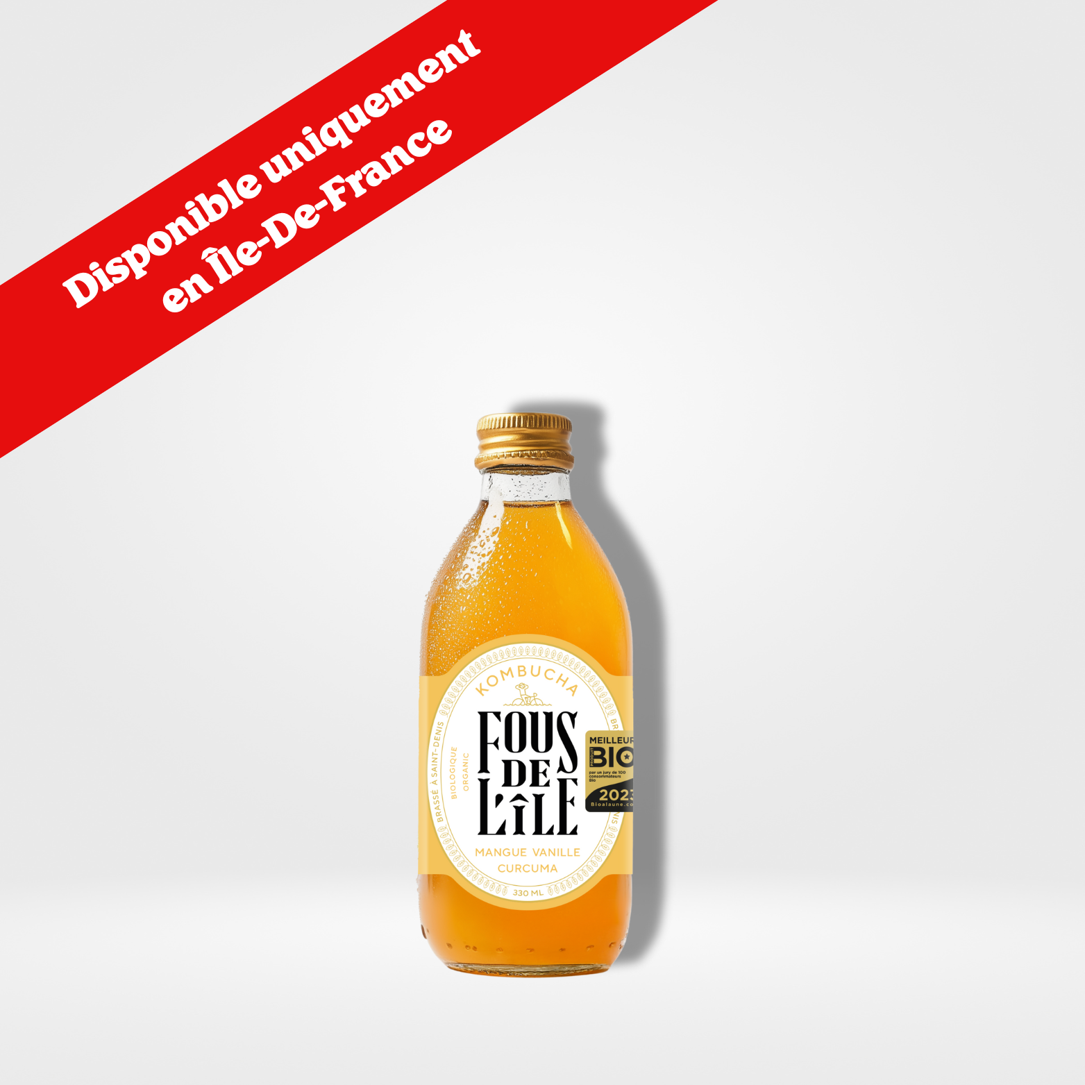 Fous de l'Île Kombucha Mangue Vanille Bio verre - 12 x 330ml
