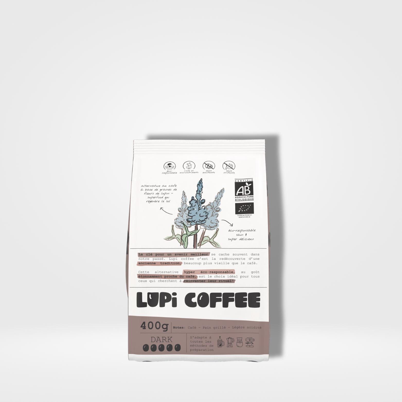 Lupi Coffee Dark Bio - 10 x 400g